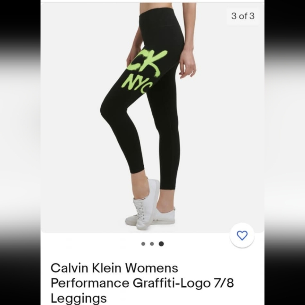 Calvin Klein Performance Women's Lime Volt Full Zip Hoodie & Matching Leggings - Picture 5 of 16